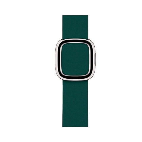 Кожаный ремешок Modern Buckle Leather для Apple Watch 42/44/45mm Silver/Forest green Кожаный ремешок Modern Buckle Leather для Apple Watch 42/44/45mm Silver/Forest green